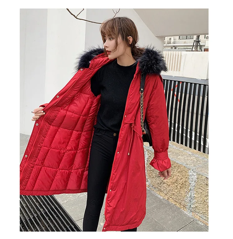 Winter jacket women Overcoming Long-style Warm Coat Knee-Crossing Korean Edition Thicker, Loose and Slender Down Cotton Clothe