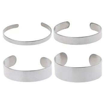 

10Pcs Titanium Blank Stamping Bracelet DIY Leather Cuff Bangles Jewelry Making
