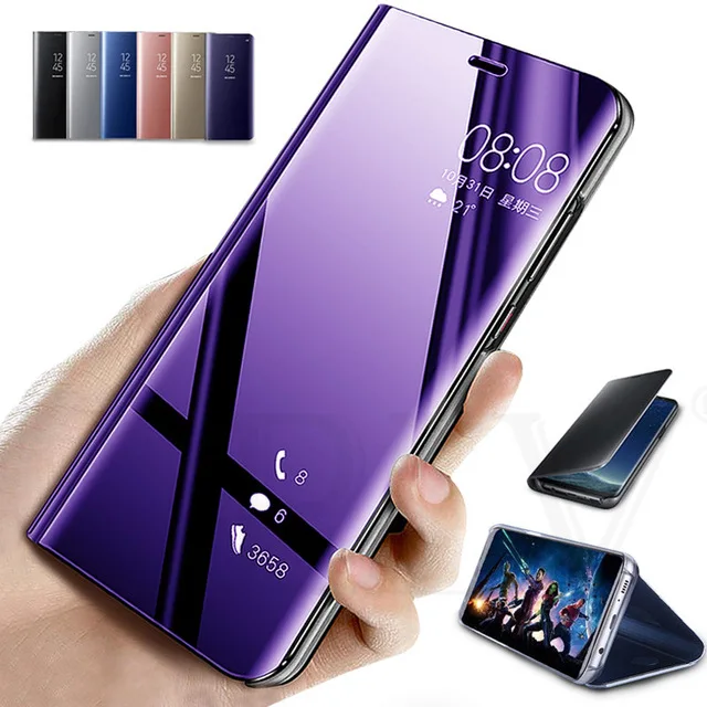 Умный прозрачный зеркальный чехол для samsung Galaxy S10 lite S9 S8 Plus S7 edge Note 9 8 A30 A50 M20 A9 A8 A7 A6 A5