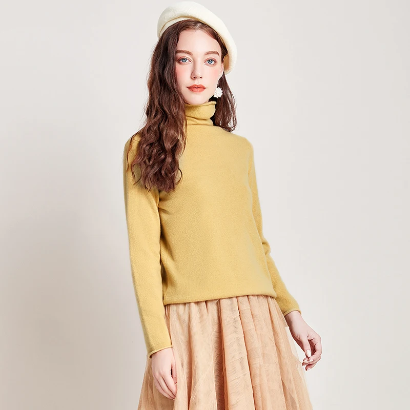 ARTKA Autumn Winter New Women Sweater Multicolor Pure Wool Sweater Turtleneck Pullover Wool Knitted Sweaters YB11791D
