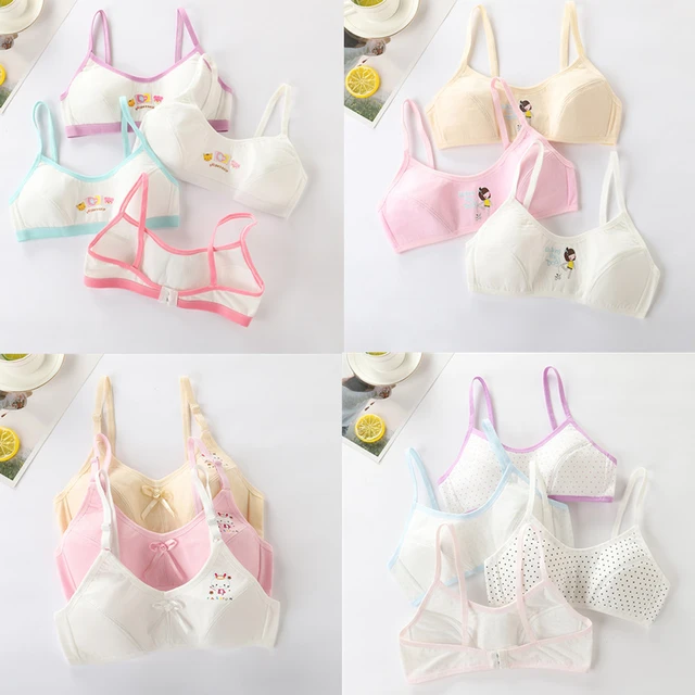 Girls Brassiere Underwear Cotton Kids Bra Dot Design Adolescente