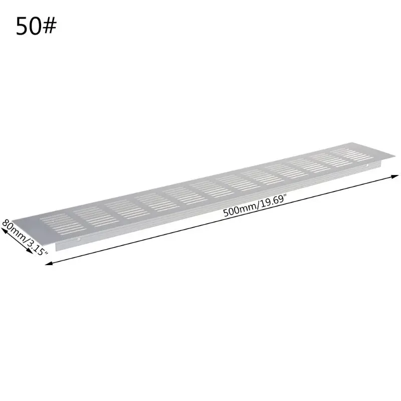Aluminum Alloy Breathable Mesh Rectangle Vent Grill Kitchen Bedroom 15-50cm Ventilation Grille Cover Multi-purpose Vent