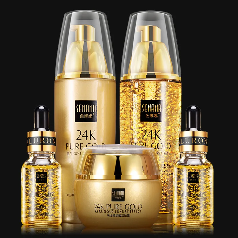 SENANA 24K Gold наборы для ухода за кожей увлажняет сужение пор контроль жирности тонер