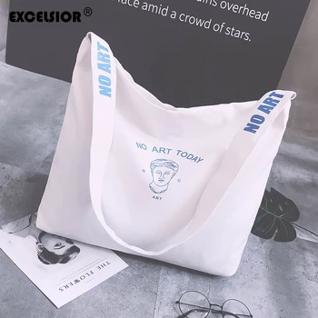 

EXCELSIOR summer 2020 women's bags handbags Single shoulder bag with long span Green shopping bags Funny pattern printing