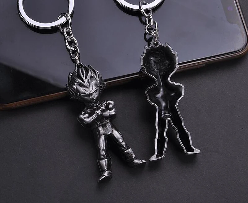 10pcs/lot Trendy Men's Jewelry Keychain Dragonball Evolution Vegeta Doll Kryring Car Decoration for Party Gift