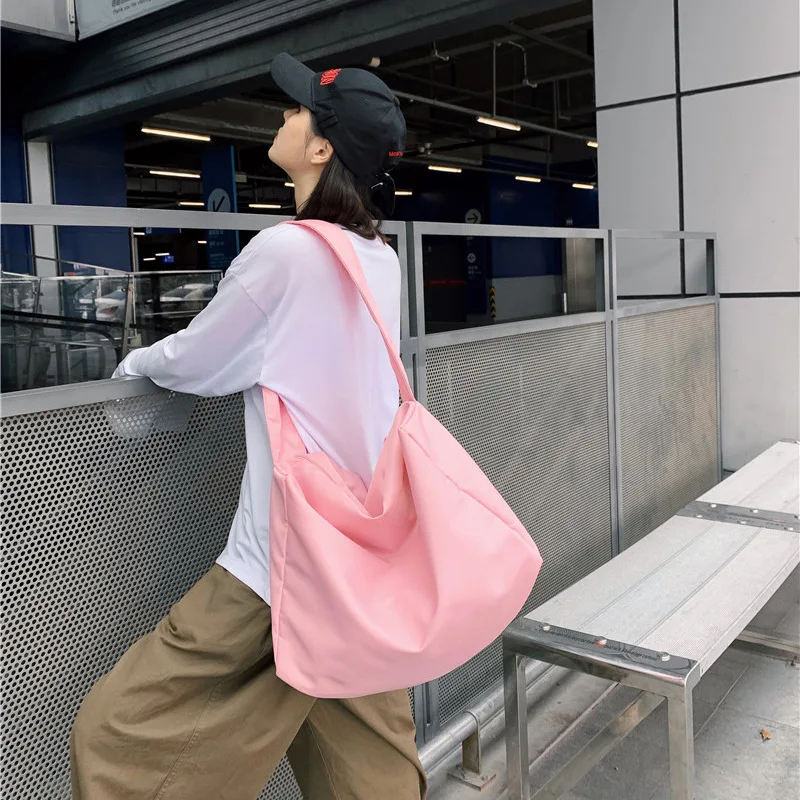 

2019 New Style Korean-style Fashion Versitile Fashion Students Harajuku-Style Large-Volume Canvas Men And Women Shoulder Bag/ Ha