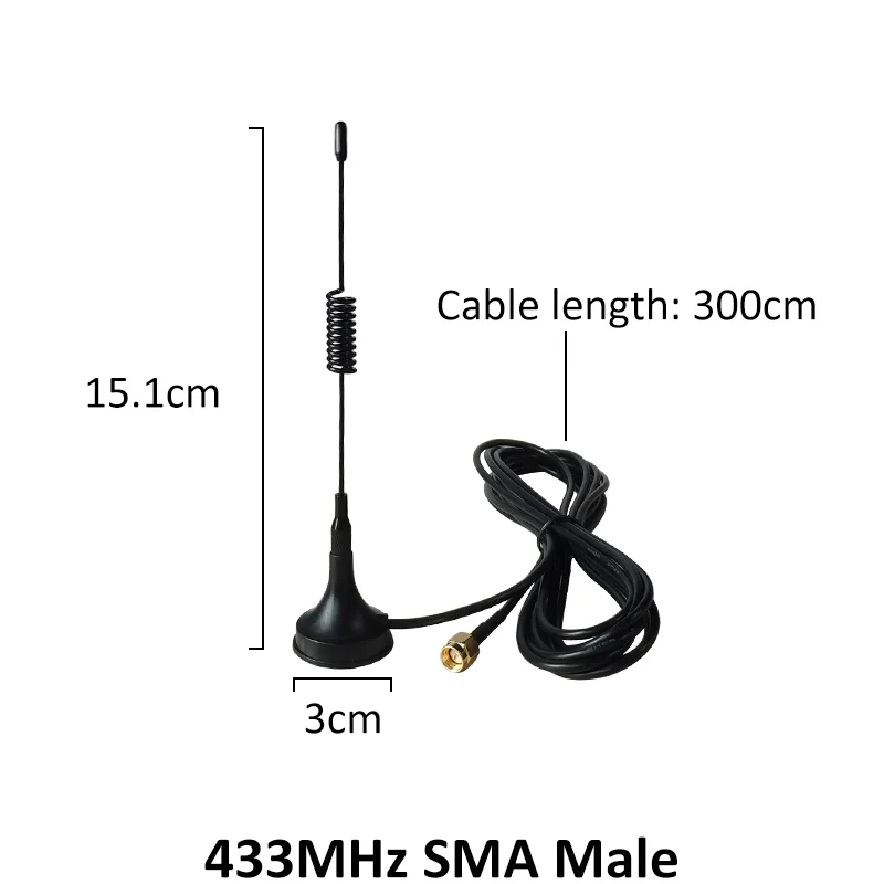 1 шт. 5dbi 433 МГц антенна 433 МГц антена GSM SMA разъем с магнитной базой для радиочастотного усилителя беспроводного ретранслятора