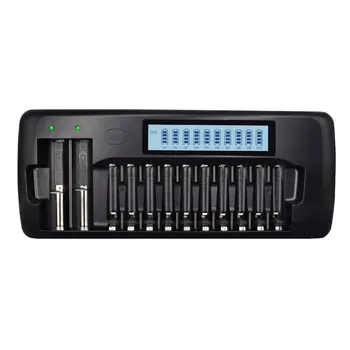 

12 Slots LCD Rechargeable Battery Quick Charge Adapter Output Lithium Battery Charger Battery Charging Tool For AA/AAA