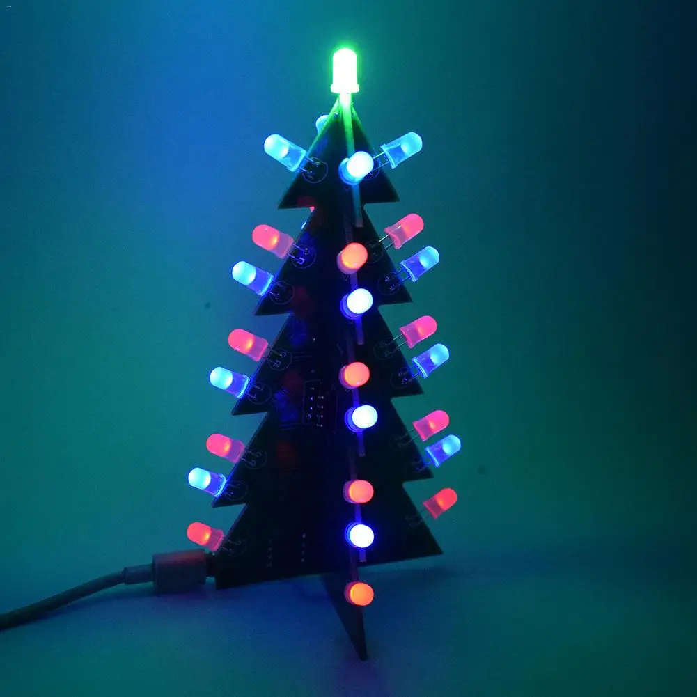DIY звезда мигающий 3D светодиодный Декор Рождественская елка электронный Обучающий набор подарки красочные-Горячие