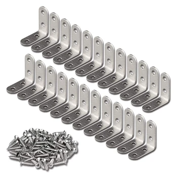 

24 Pieces Stainless Steel Corner Braces (1.57 X 1.57 Inch,40 X 40 Mm) Joint Right Angle Bracket Fastener L Shaped Corner Fastene