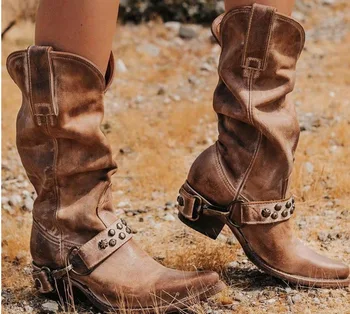 

tassel short tube large Thick heel women's boots