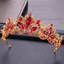 Корона невесты в Корейском стиле Хрустальная корона Красная корона невесты для выступления торжественное платье аксессуары для невесты