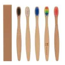 2 шт./лот в штучной упаковке Экологичная бамбуковая зубная щетка с ручкой натуральная щетка бамбук биоразлагаемая Мягкая Щетина зубная щетка для детей