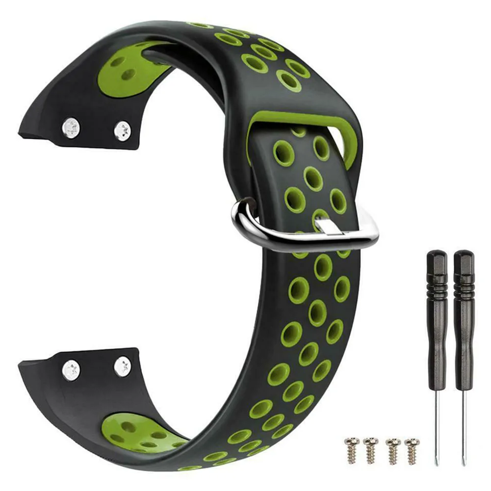Black green Смарт-часы ремешок для Garmin Forerunner 35 браслет ремешок дышащий сменный мягкий силиконовый ремень для Garmin Forerunner 35 - Цвет: Black green