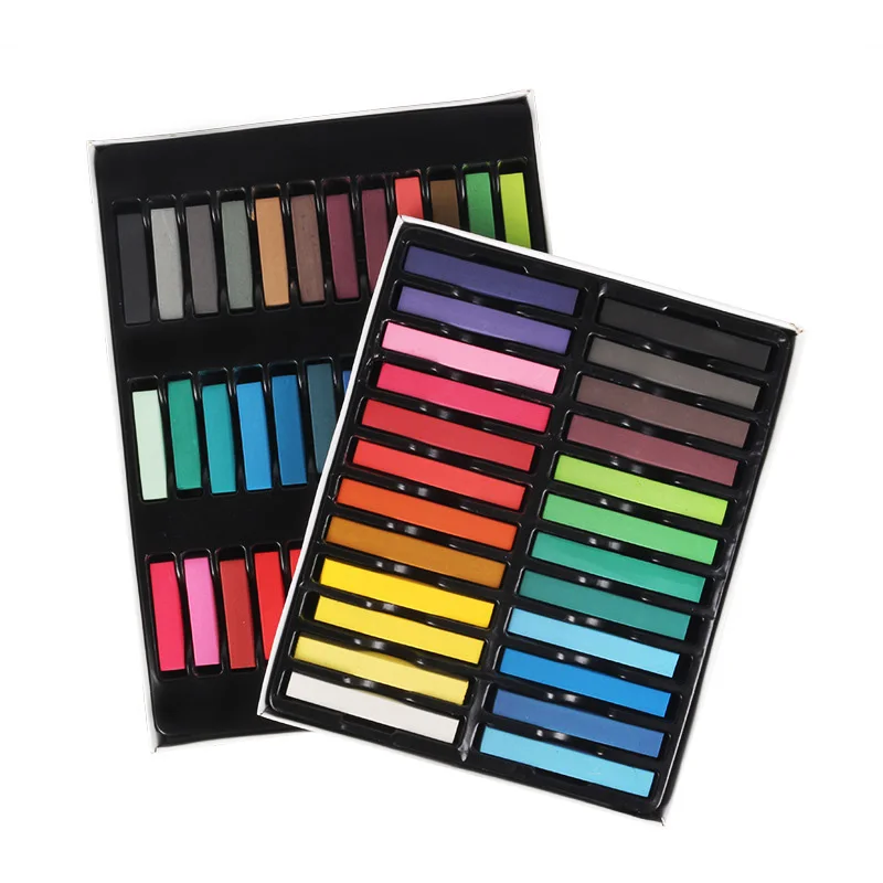 School Smart Square Chalk Pastels, Assorted Colors, Set of 12