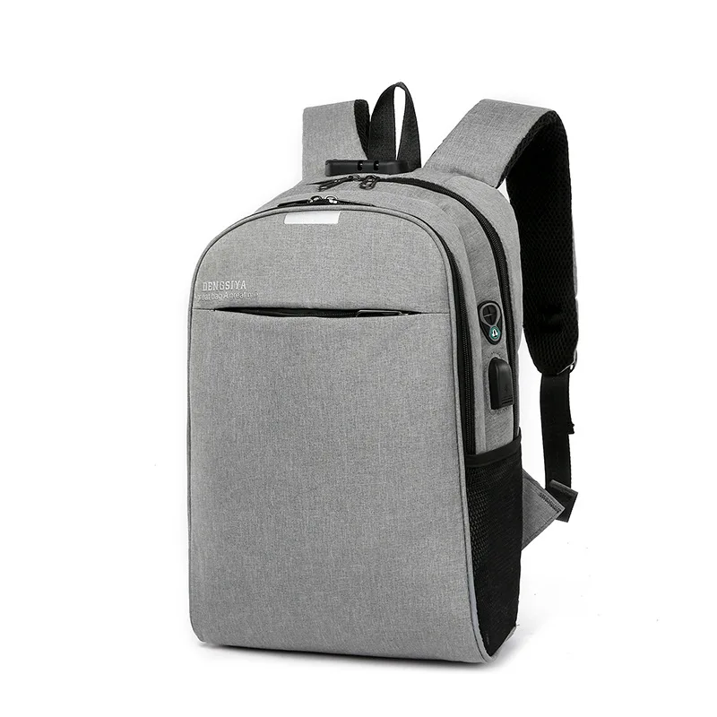 Gray Мужская сумка, мужской рюкзак, пароль, сумка для ноутбука, USB зарядка, сумка для путешествий, рюкзак большой емкости, студенческий рюкзак, женская сумка - Цвет: Gray