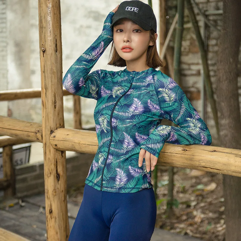 

Diving Suit Split Type Long Sleeve Trousers Swimsuit Four-piece Set Sun-resistant Surfing Snorkeling Women's Zipper Beach Jellyf