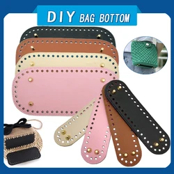 High Qualtiy pu Leather Bottom With Holes Rivet For Knitting Bag Handbag Bottom DIY Women Shoulder Crossbody Bags Accessories