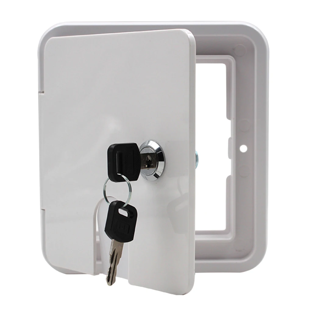 Heavy Duty Electric Cable Hatch RV Electric Cord Protect Case – White RV Camper Electric Cord Cover - 6.9 x 1.4 Inch Square