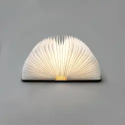 Креативный складной инновационный USB подзарядка светодиодный складной деревянный, в форме книги настольная лампа ночник книжный свет