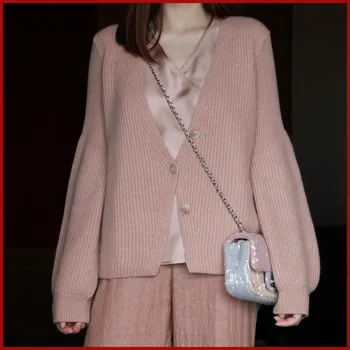 

Winter Women's New 2020 goat wool Loose Long Sleeve Knit Sweater Cardigan Coat Thick Winter Women Cardigans Sweater