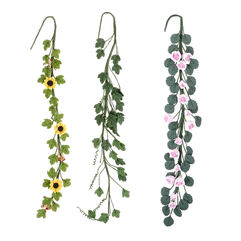 

1/12 Dollhouse DIY Miniatura Roses Doll House Miniature Flower Vine Flowers Handcrafted Clay Colorful Cute Climbing Rose Wattle