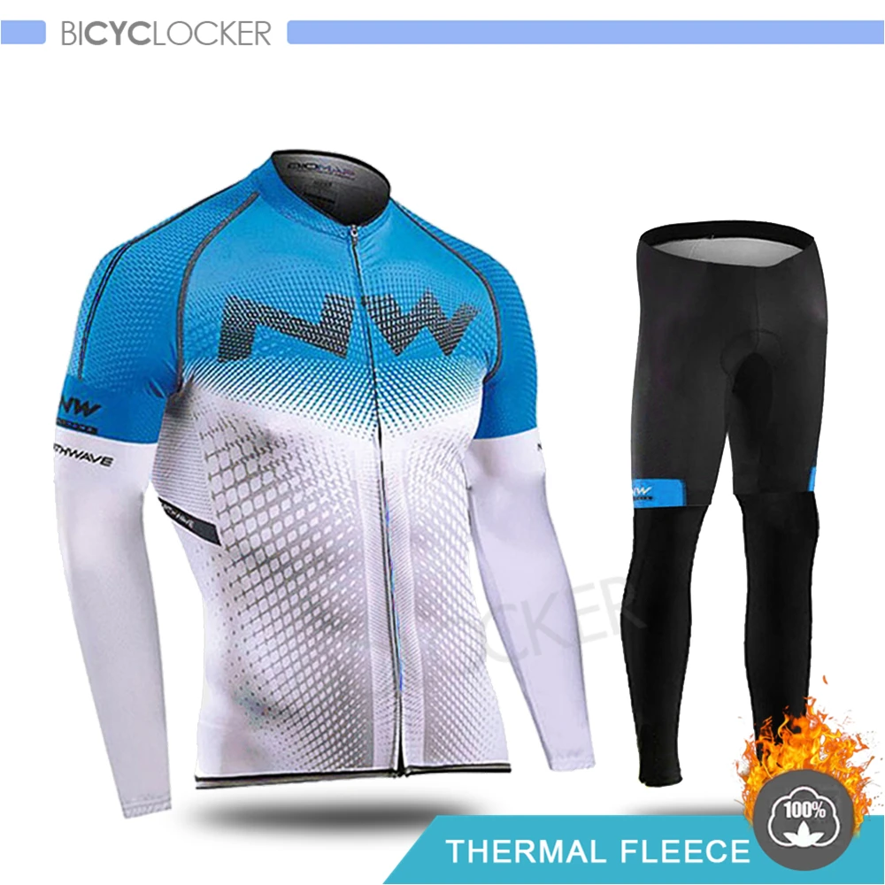 Northwave Зима Велоспорт Джерси комплект с длинным рукавом Одежда Тепловая флисовая холодная защита MTB сохраняет тепло езда мужская одежда