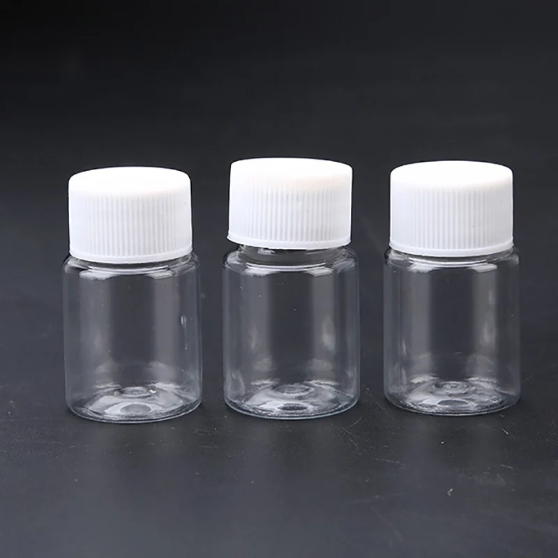 10PCS 15ML Portable Clear Plastic Bottles Small Vial Liquid Solid Vial Packing Bottle Small Medicine Bottle