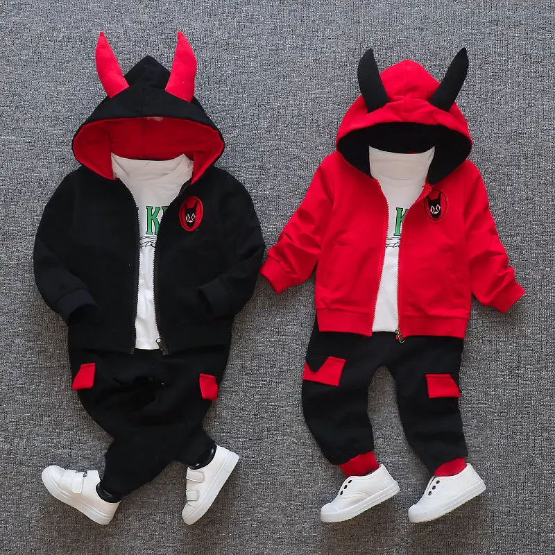 

Children Boy Cotton Clothing Set Spring Baby Casual Tracksuit Zipper Jacket +Shirt +Pants 3Pcs Kids Leisure Sport Suit