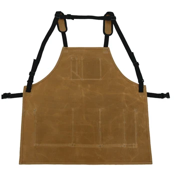 

1Pc Fashion Apron Fashionable Cooking Apron Leather Working Apron Kitchen Cooking Pinafore Hotel Apron(Khaki)