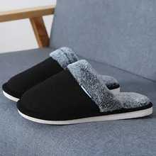 Men's Slippers Mmen Warm Home Plush Soft Slippers Indoors Anti-slip Winter Floor Bedroom Shoes Outdoor Casual Slippers Buty Mesk