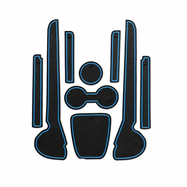 Polo GTI R 2011 2012 2013 2014 2015 2016 Anti-Slip Door Groove Mat For Volkswagen V W Polo GTI R Gate Slot Coaster Mat Carpet Blue 2011-2018 Polo