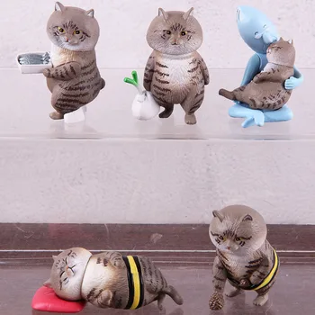 

Hot Toys 5pcs/set Anime Cartoon Cat Doll Anime Cute Cat Action Figure Toy PVC Collectible Model Toys for Kids