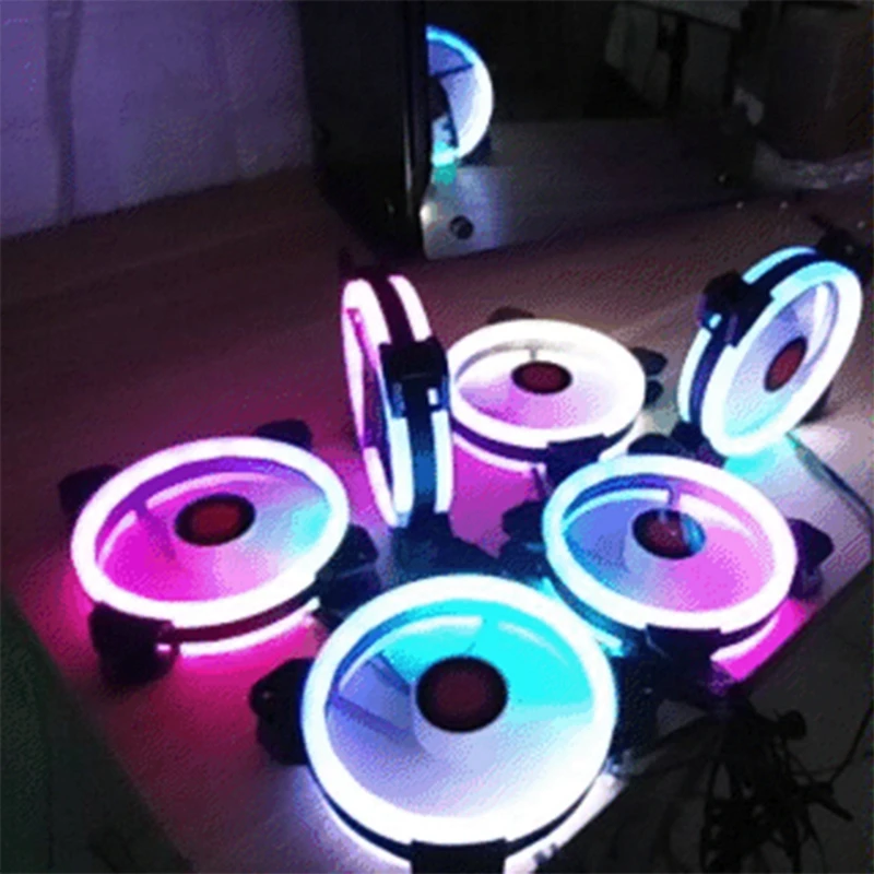 COOLMOON компьютер чехол PC Вентилятор охлаждения RGB настроить светодиодный 120 мм тихий высокое качество охлаждающего вентилятора компьютера компьютерный кулер(3 шт