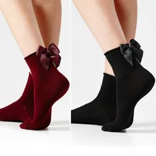 Уличная Женская милая конфетная носочка. Милые короткие носочки с бантом. Повседневные женские цветные контрастные женские носки Sox 21 s