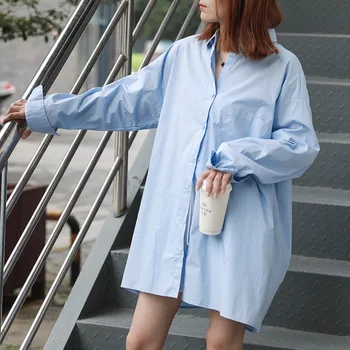 

DEAT 2020 New Spring Summer Fashion Casual Long Sleeve Loose Turn-down Collar Single-breasted Patchwork Shirt Women Top SB439