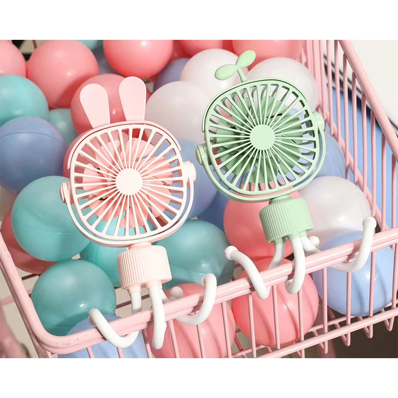 

Mini Portable Hanging Rabbit ear Shaped Bracket Stand Adjustable Handheld USB Charging Fan Cooler USB Rechargeable For Go Out