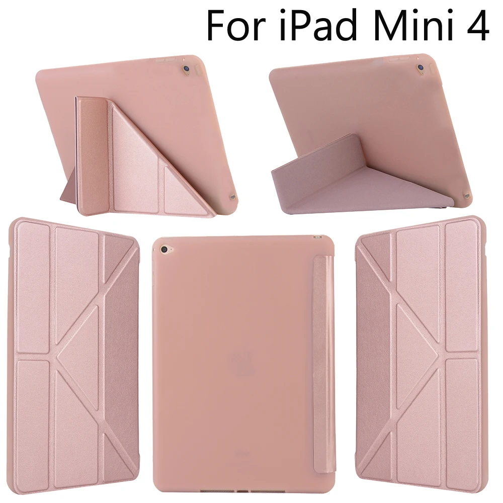 Ultra Slim TPU Leather Case Smart Magnetic Fold Third Folio Cover Holder Stand For iPad Mini 4 Mini 5th Generation 7.9