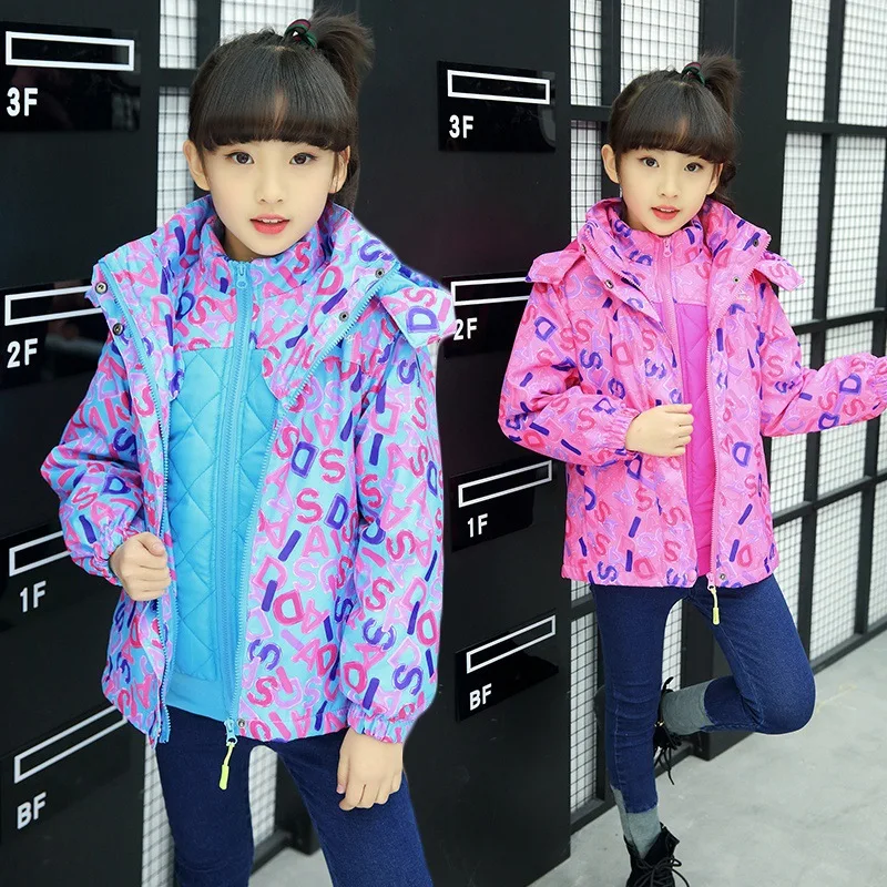 

Childrenswear Autumn And Winter CHILDREN'S Jacket 2019 New Style Korean-style Girls Raincoat Jacket Three-in-One Deconstructable