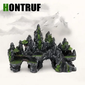 

Hontruf Fish tank landscaping decorations simulation resin rockery crafts aquarium decoration ornaments fish and shrimp shelter