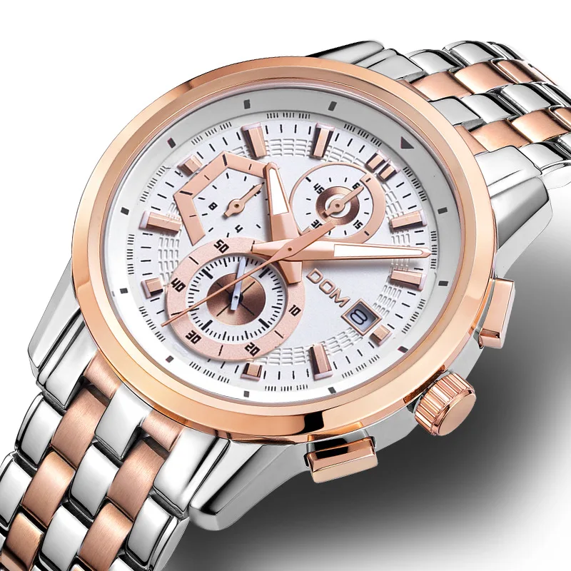 

DOM (Dom) Watch Men Steel Belt Series Quartz Multi-functional Sports MEN'S Watch M-6033G-7M
