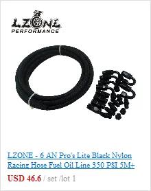 LZONE-10 AN Pro Lite черный нейлоновый гоночный шланг топливная масляная линия 350 PSI 5 метров JR7314