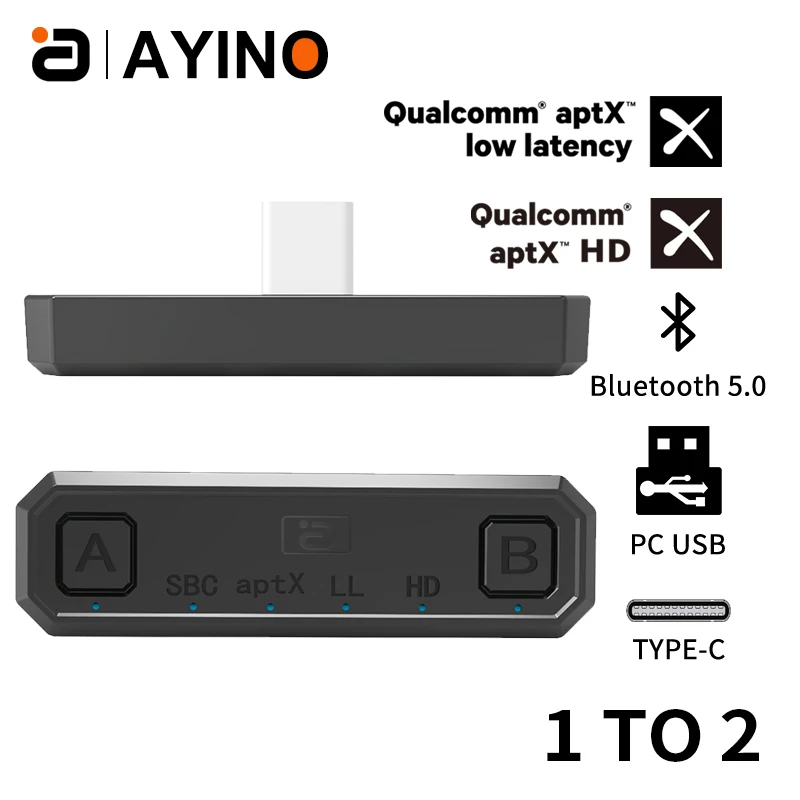 Bluetooth 5 0 беспроводной аудиопередатчик APTX HD/LL USB Type C|Беспроводные адаптеры| |