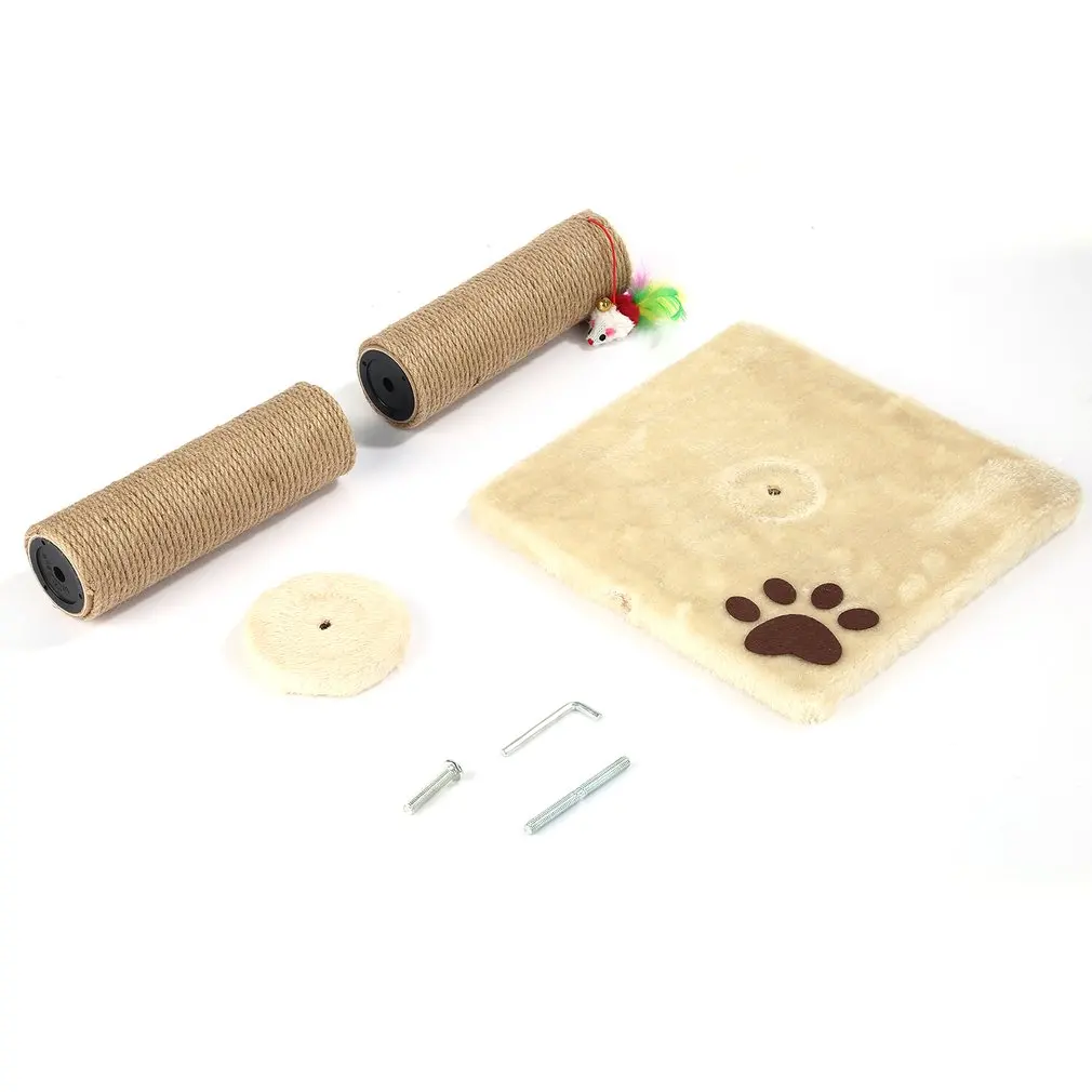 

UK M14 Pet Cat Tree Climbing Frame Toy with Fish Bell Toy Cat Scratching Posts Cat Scratch Board Jumping Training Toy Furniture
