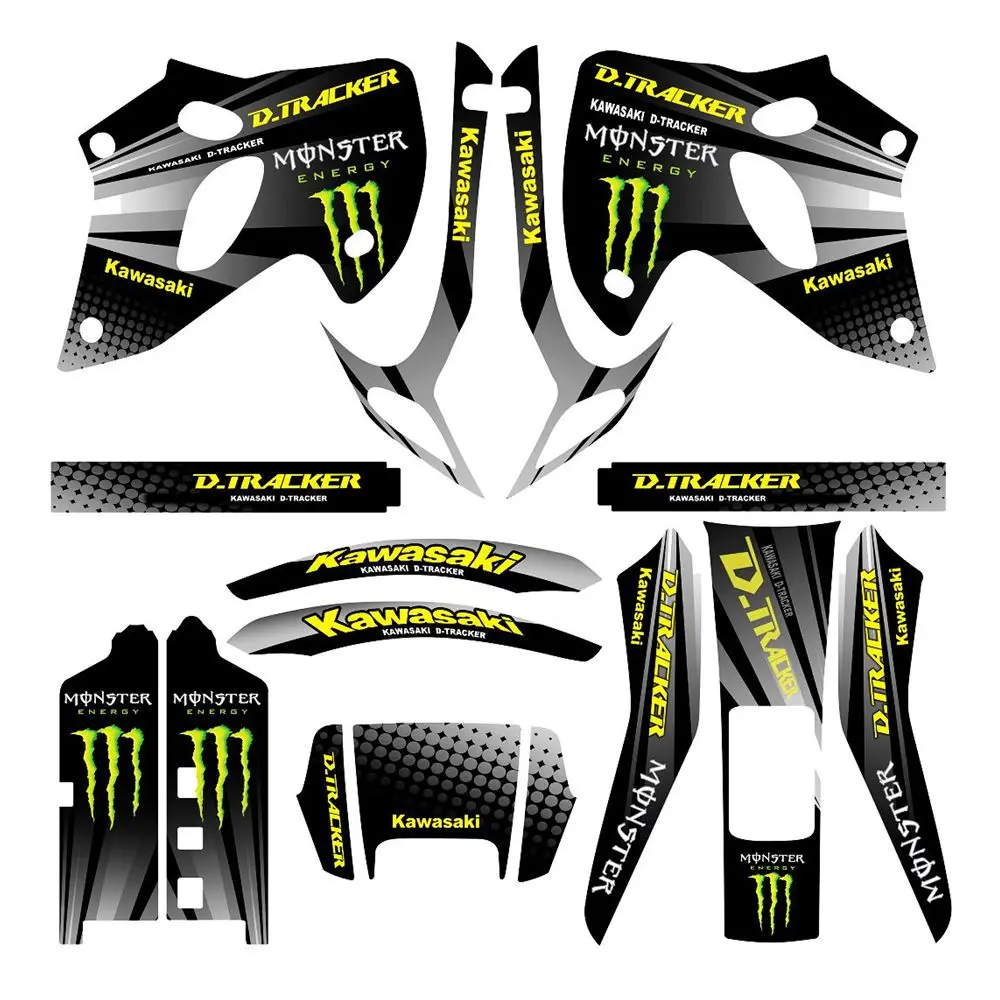 

New Full Graphics Decals Stickers Custom Number Ghost Claw Graphics Background Decals Stickers Kit For KLX250ES 1993-1997