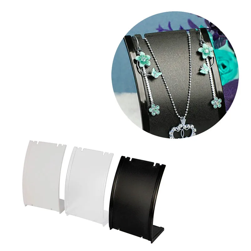 Jewelry Shelf Pendant Necklace Chain Earring Bust Neck Plastic Display Stand Holder Showcase Bracket Boutique Storage Organizer