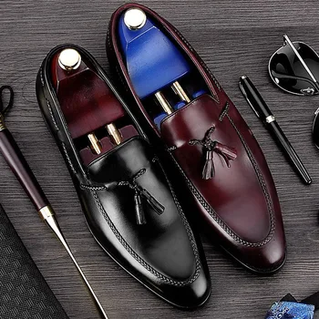 

Summer Fashion Men's Dress Shoes Genuine Leather Men's Shoe Classic Tassel Formal Shoes Wedding Office Oxford Shoes