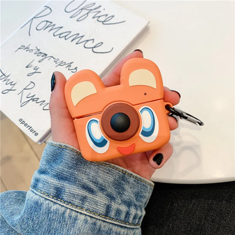 Силиконовый чехол Lucky Cat для Airpods Pro, чехол для наушников с Bluetooth, чехол для Apple Airpod Pro, милый чехол для Air Pods Pro 3 с брелоком - Цвет: dog camera