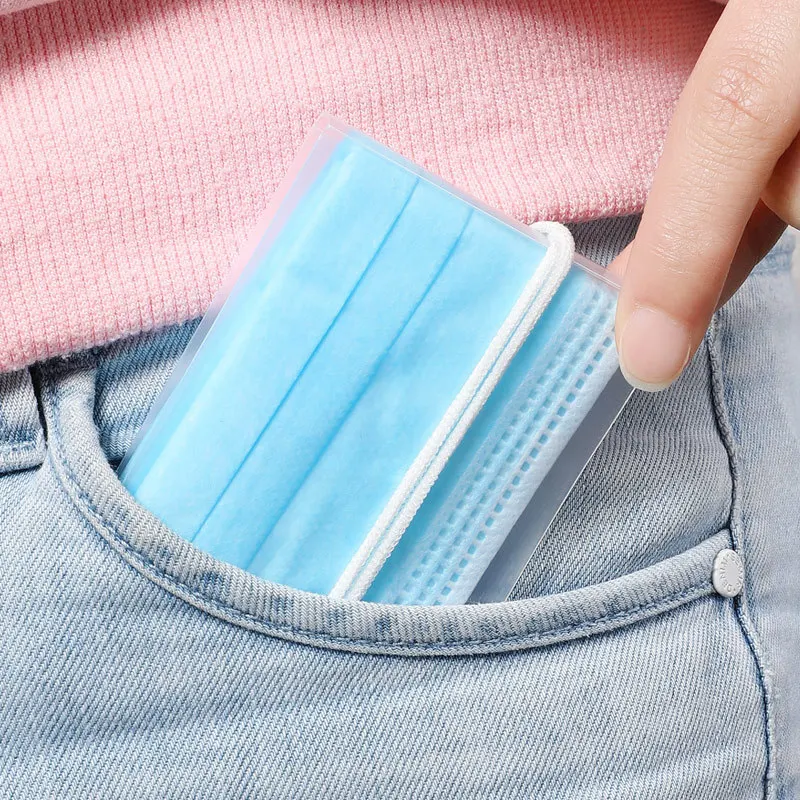 

10pcs foldable Storage Bags temporary mask multi color portable safety storage box mask storage clip container Dropshipping