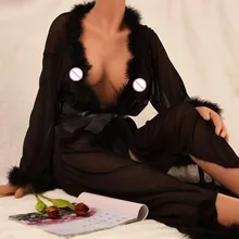 Женское нижнее белье, сексуальное длинное кружевное платье, прозрачное платье, Прозрачное кимоно, халат, сексуальное женское белье, кружевное кимоно, платье# C